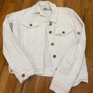 Zara white denim jacket